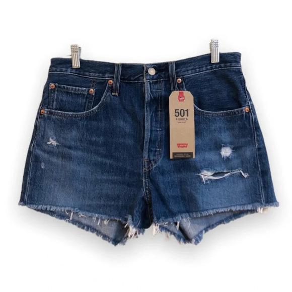 Levi's Pants - Levi's 501 Distressed High Rise Medium Wash Skinny Denim Shorts Women's 30 NWT